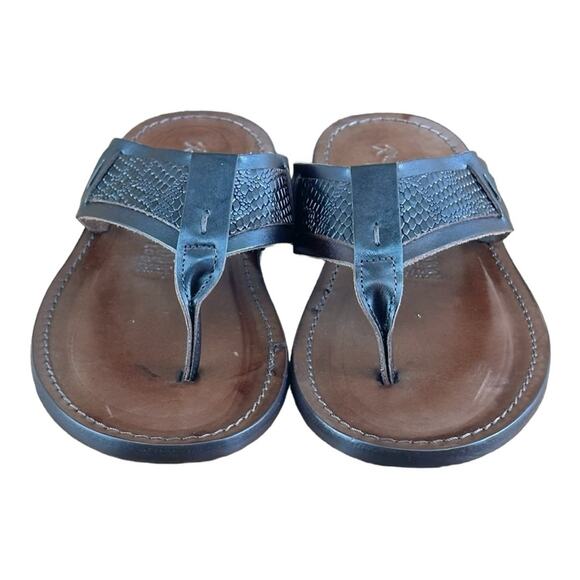 Re Ferdinando Vero Cuoio LMen\'s Brown  Leather flip flops sandal